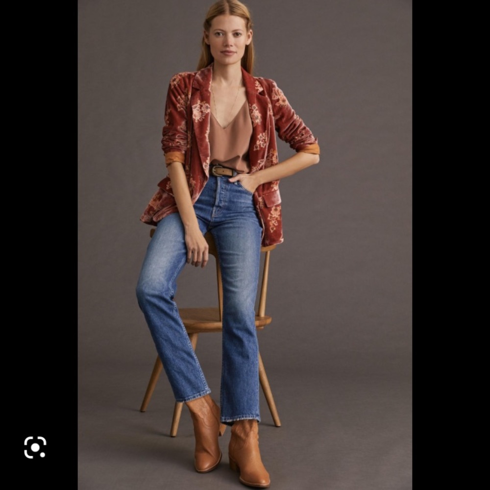 MOTHER The Tomcat Ultra High Rise Cropped Straight Jeans 32